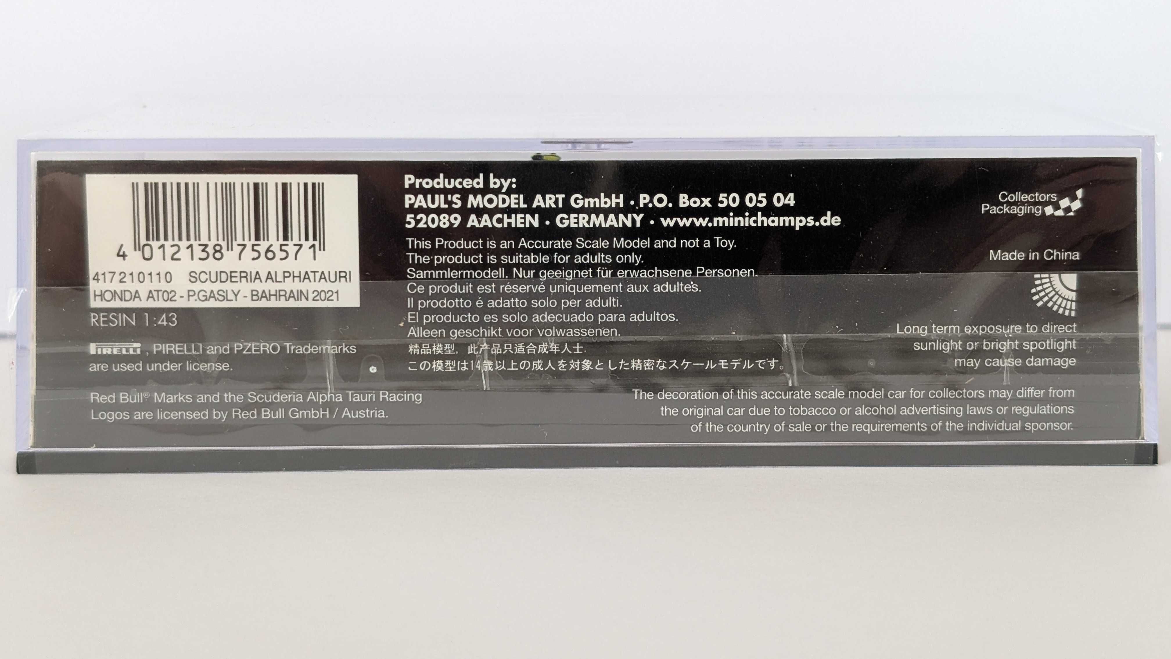 Minichamps F1 1:43 Alphatauri Honda AT02 Pierre Gasly Bahrain GP 2021