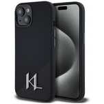 Etui Karl Lagerfeld Silicone Metal Initial MagSafe do iPhone 15 czarny