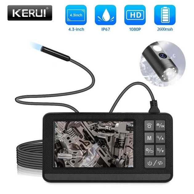 Ендоскоп KERUI IP67 HD1080P IPS-екран 2600 мАг з подвійною камерою 3m