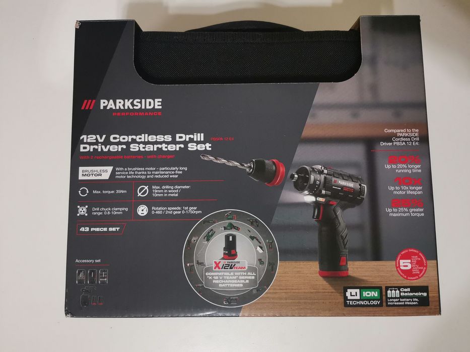 Wkrętarka Parkside PBSPA 12 E4 *AKCESORIA*NOWA*