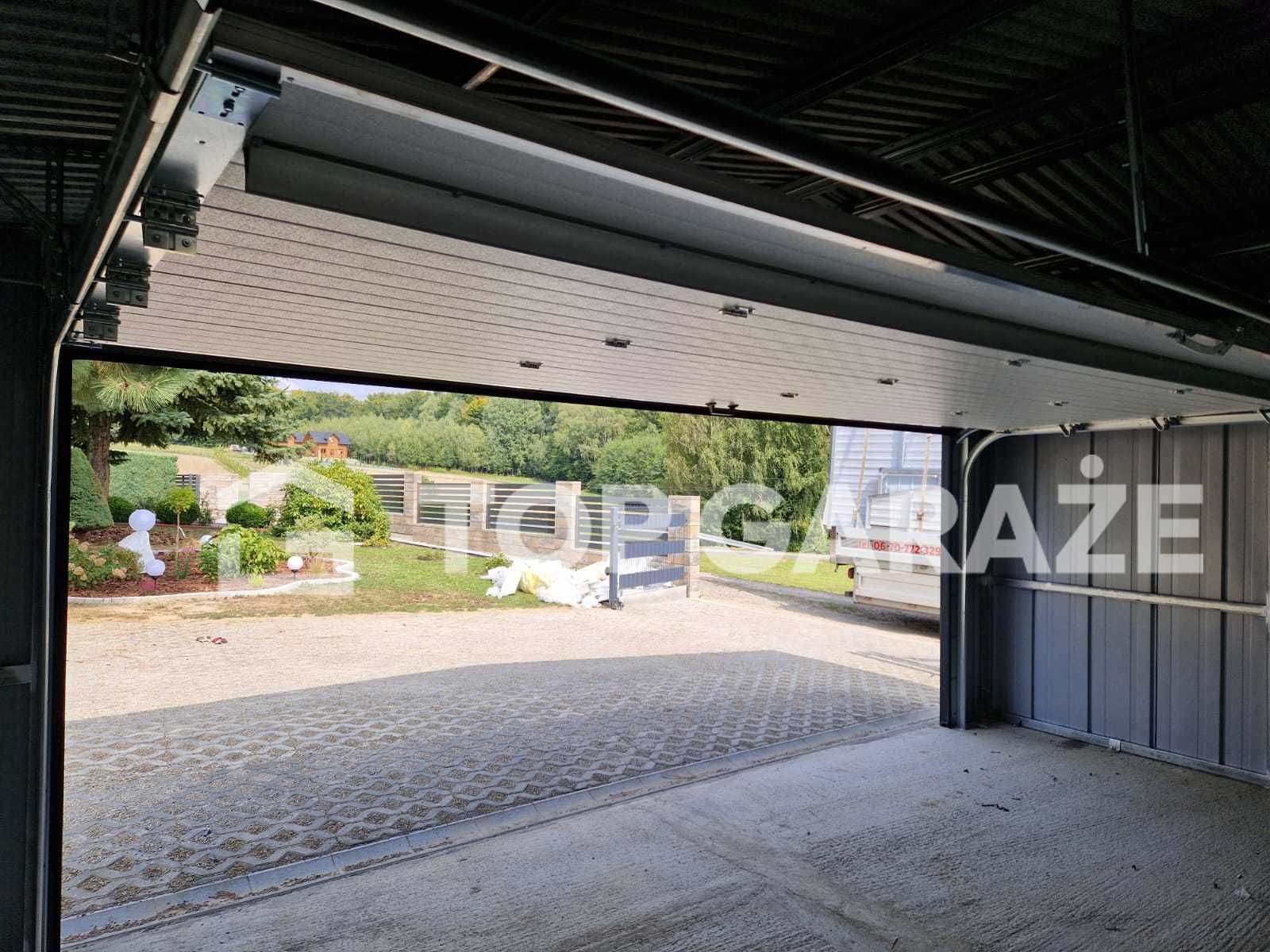 6m szeroki 5m długi 6x5 GARAŻ blaszany z bramą segmentową TOPLINE