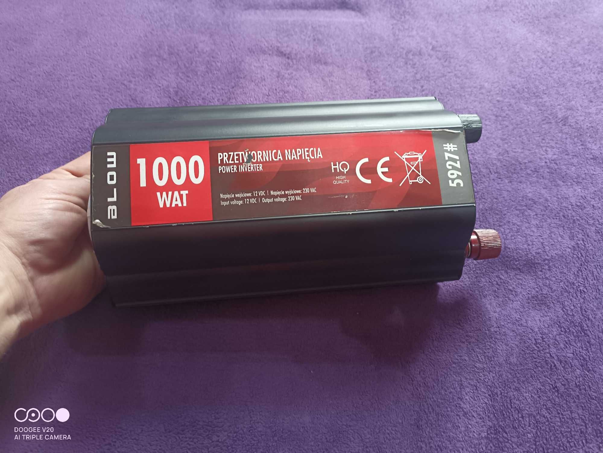 przetwornica napiecia 12v/230v 1000wat / 2000wat sprawna czytaj opis