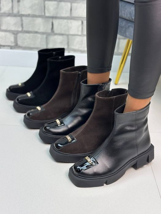 Жіночі шкіряні демісезонні черевики в кольорах