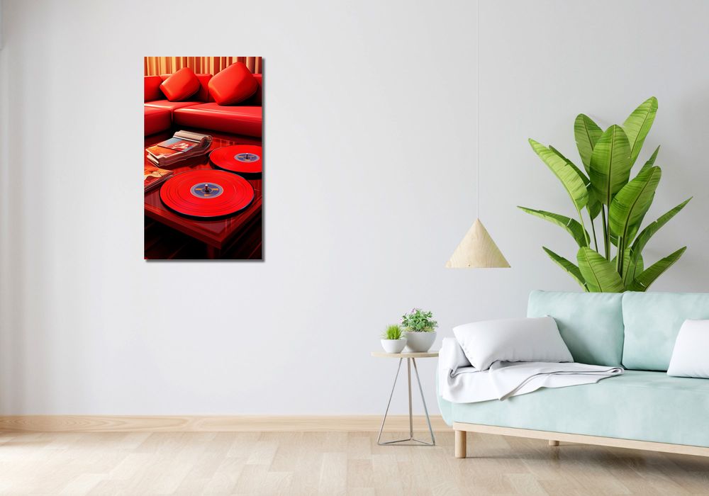 Obraz 50x90cm Czerwień Salonowych Wibracji
