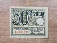 50 pfennig 1919 zielone Gdańsk WMG 50 fennig 1919r UNC