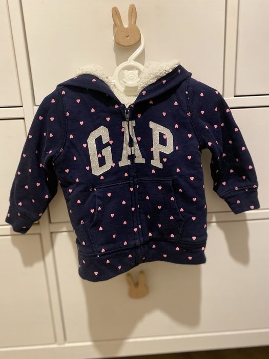Gap bluza 12-18 miesięcy, jak NOWA w serduszka, ocieplana