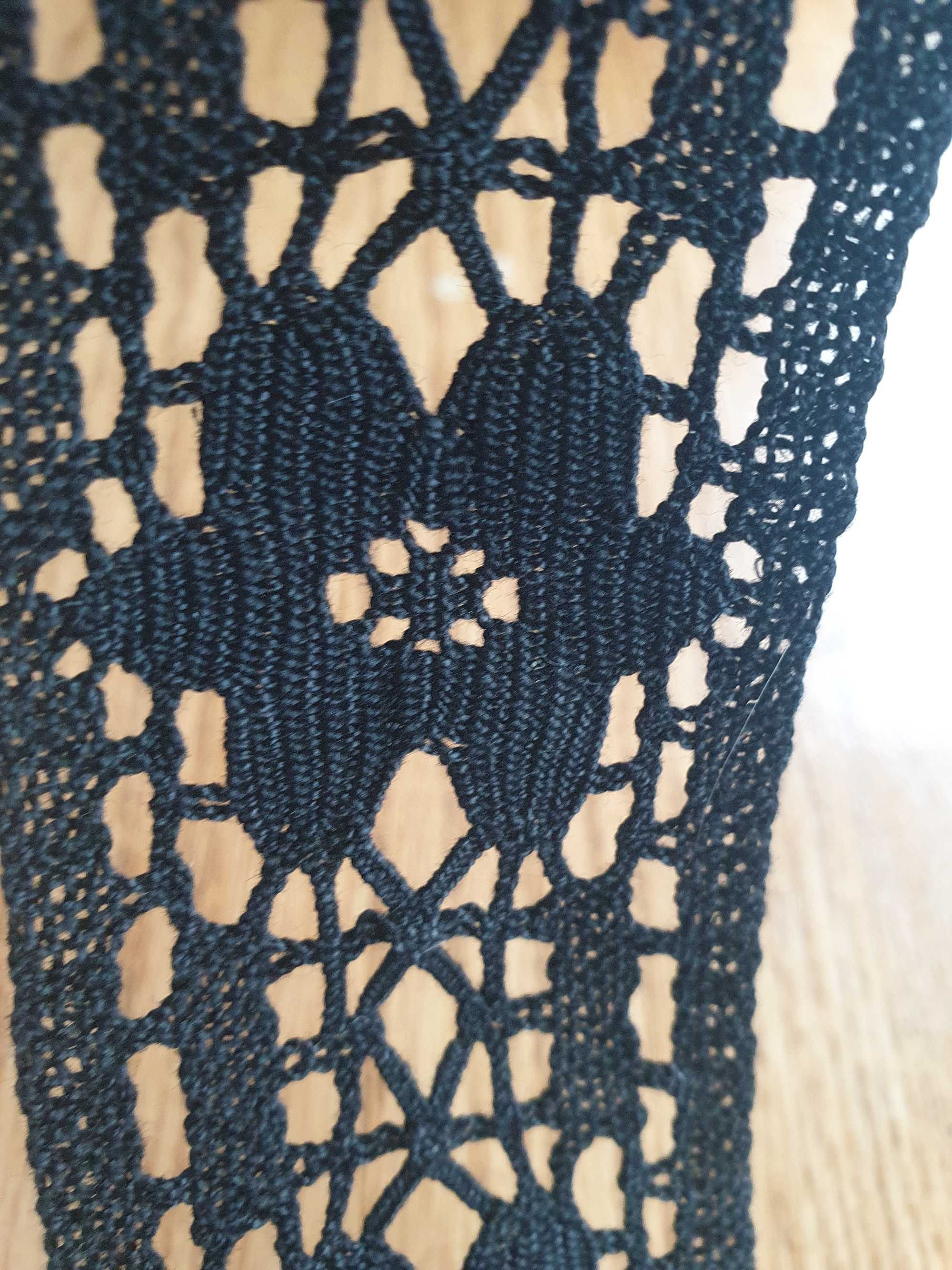 Czarna bawełniana koronka wstawka 4,5 x 255 cm do spódnica sukienka