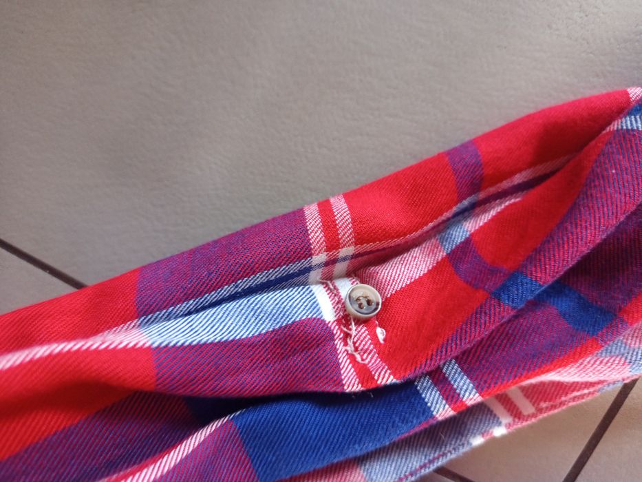 Koszula damska flanelowa w kratę czerwona