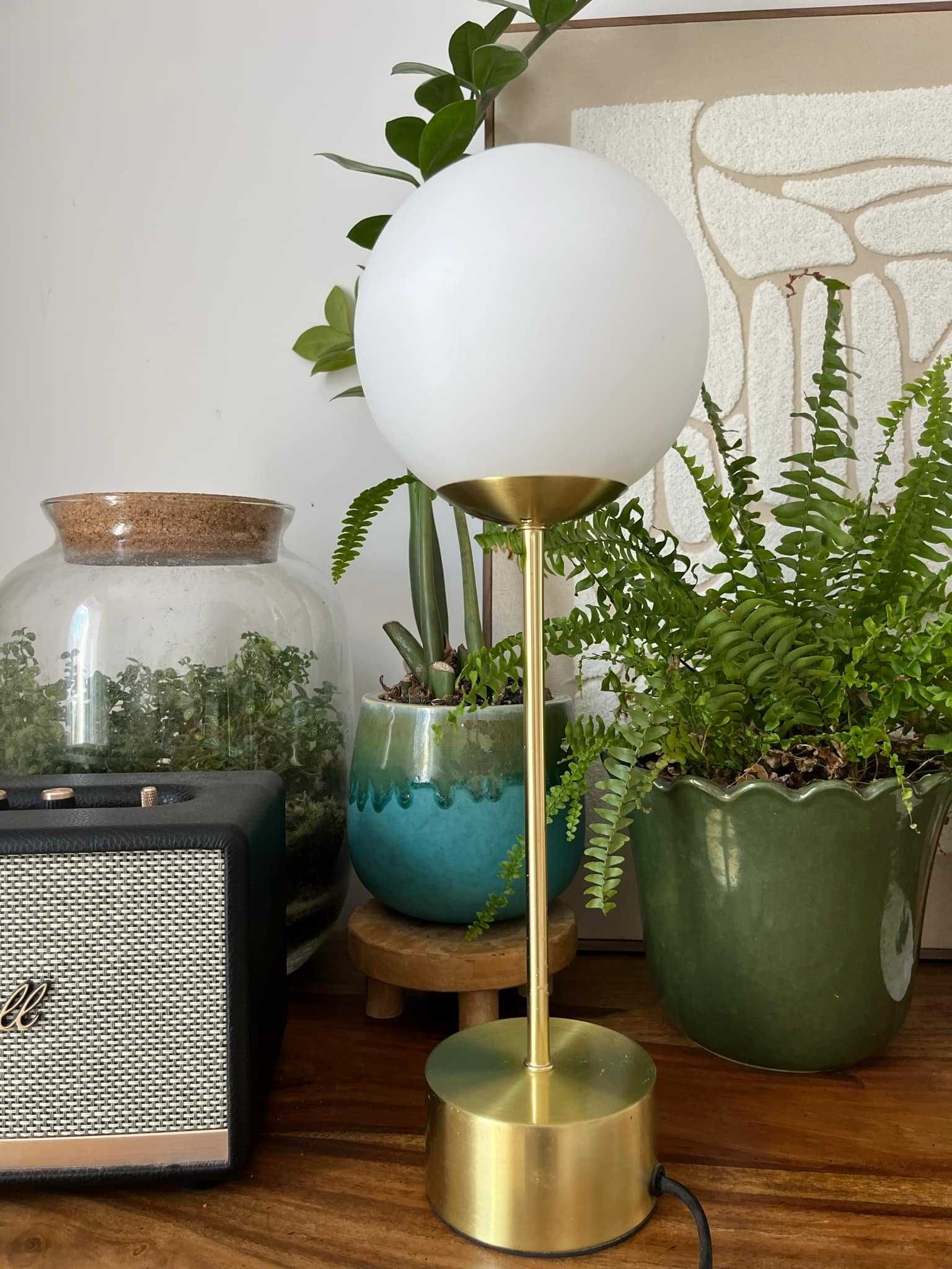 Lampa złota Lampka kula na złotej nóżce 43 x 15 x 10 cm stojąca