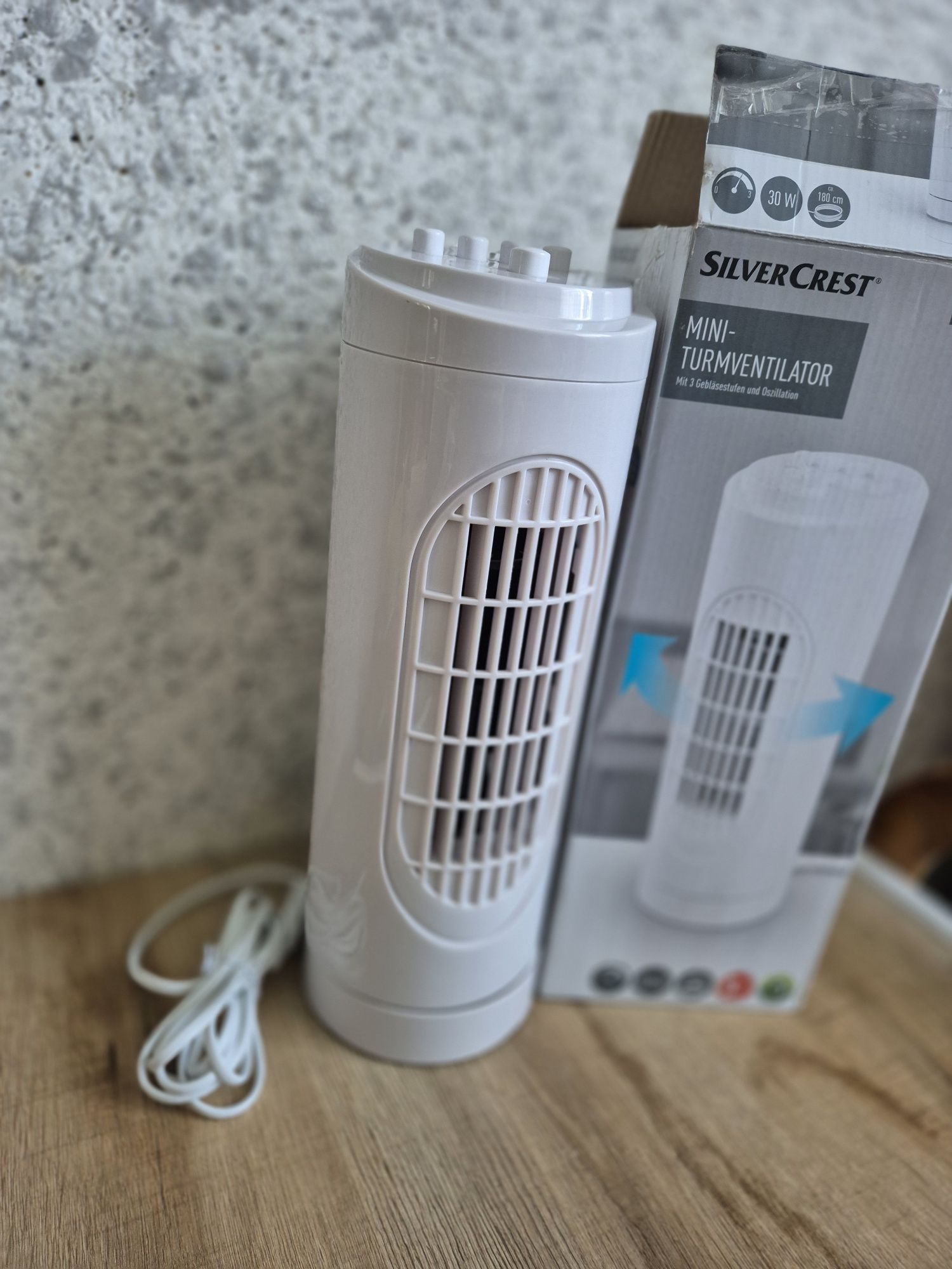 Міні-Вентилятор колонний Silver Crest STVM30B2 36см Білий