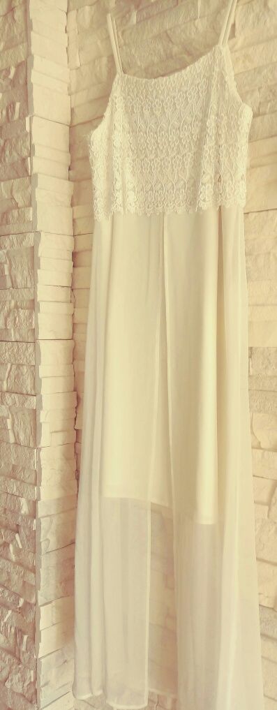 Sukienka biel śmietankowa gipiura M/38