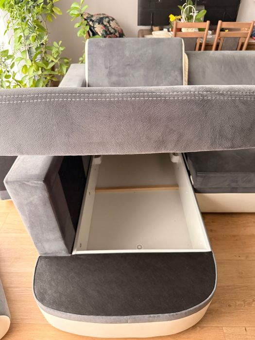 Kanapa narożnik rozkładany Agata Meble, szary