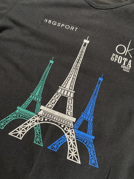 Podkoszulka męska bluzka tshirt czarna XL wieża Eiffla Paris
