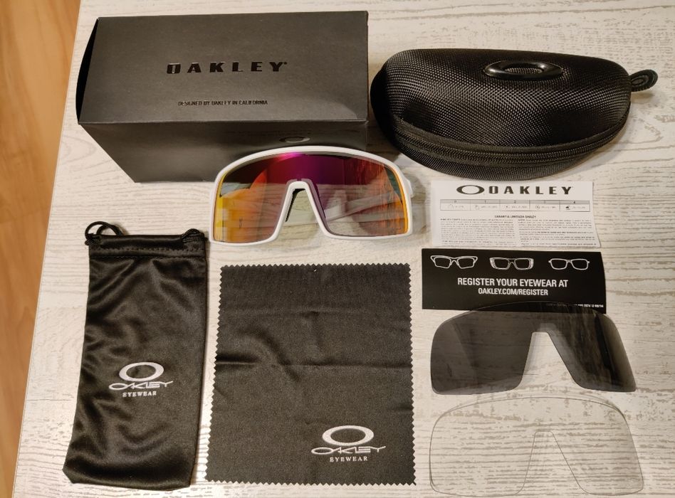 Zestaw Oakley Sutro okulary rowerowe słoneczne Białe 3 szybki