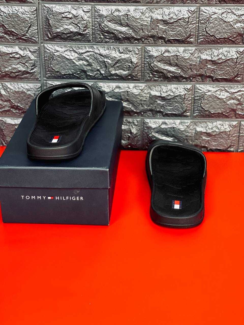 Мужские тапочки Tommy Hilfiger Летний must-have! Black шльопанці New!