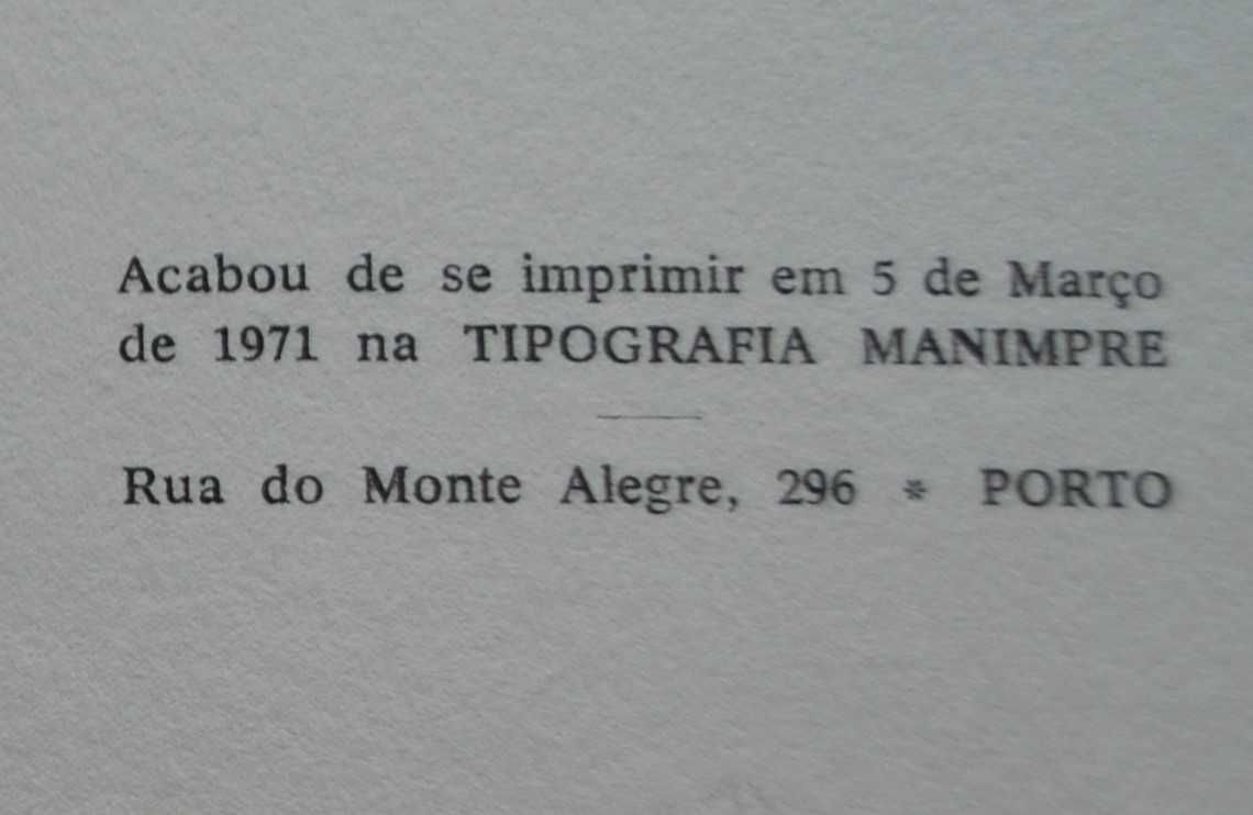 Perfil de José Gomes Ferreira de Taborda de Vasconcelos 1º Edição 1971