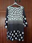 Vestido Azul Escuro e Branco XL