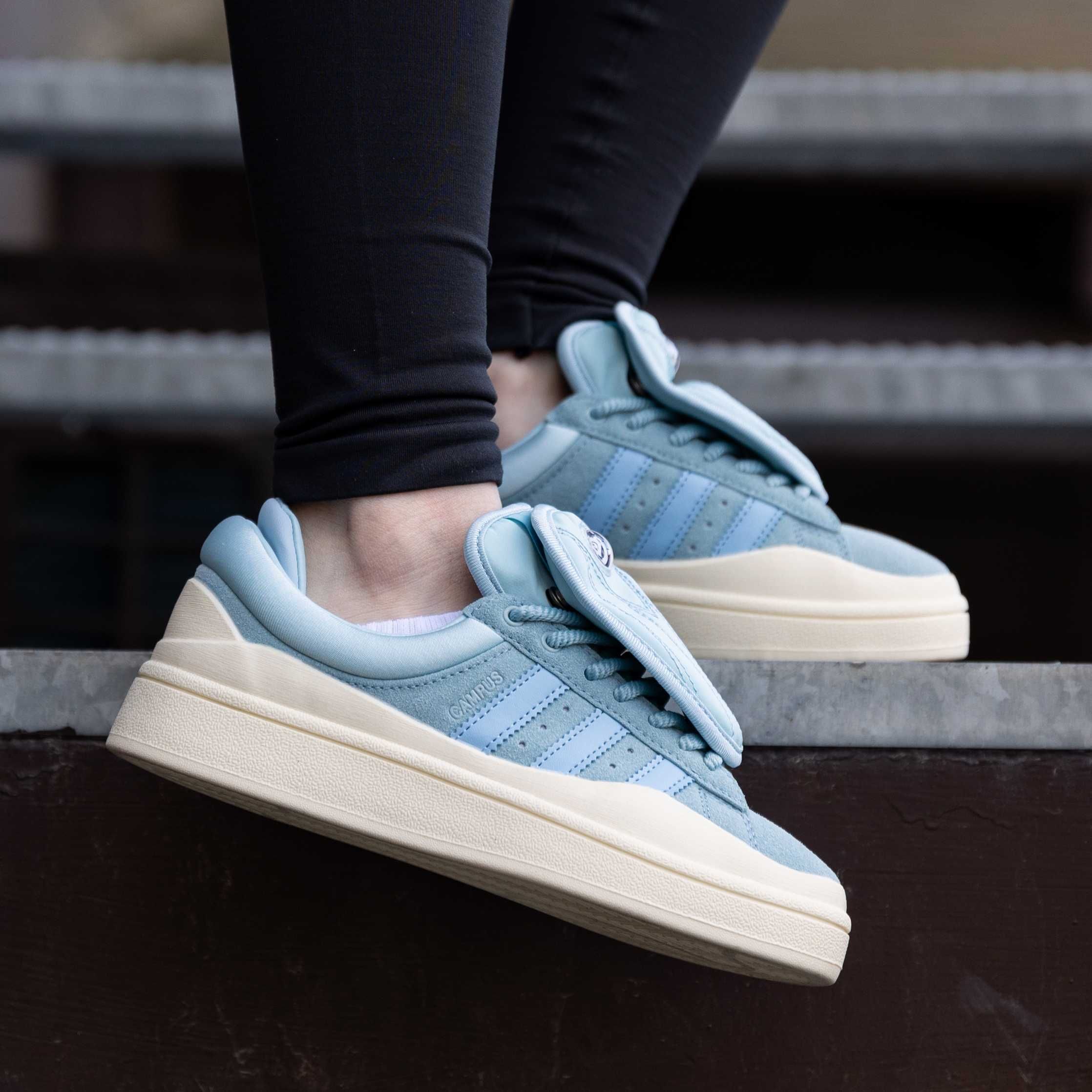 Кроссовки женские Adidas Campus x Bad Bunny Blue Cream Адидас кампус