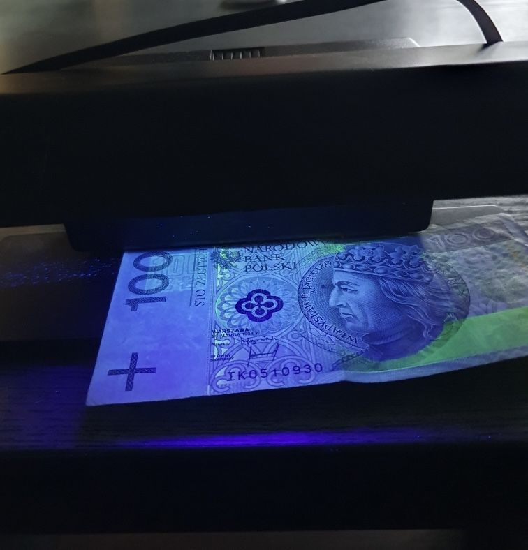 Lampa ultrafiolet tester banknotow niemiecka