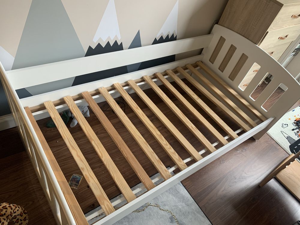 Łóżko dziecięce białe drewniane Ikea 80 cm x 160 cm