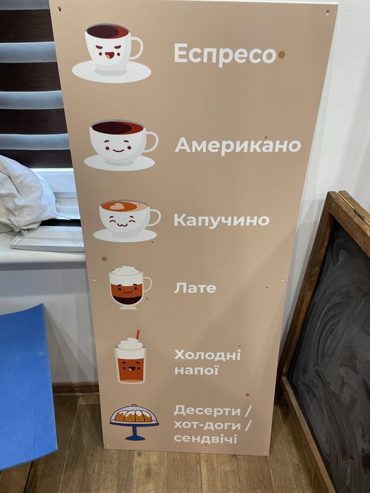 Вивіска / баннер для кафе, кавʼярні