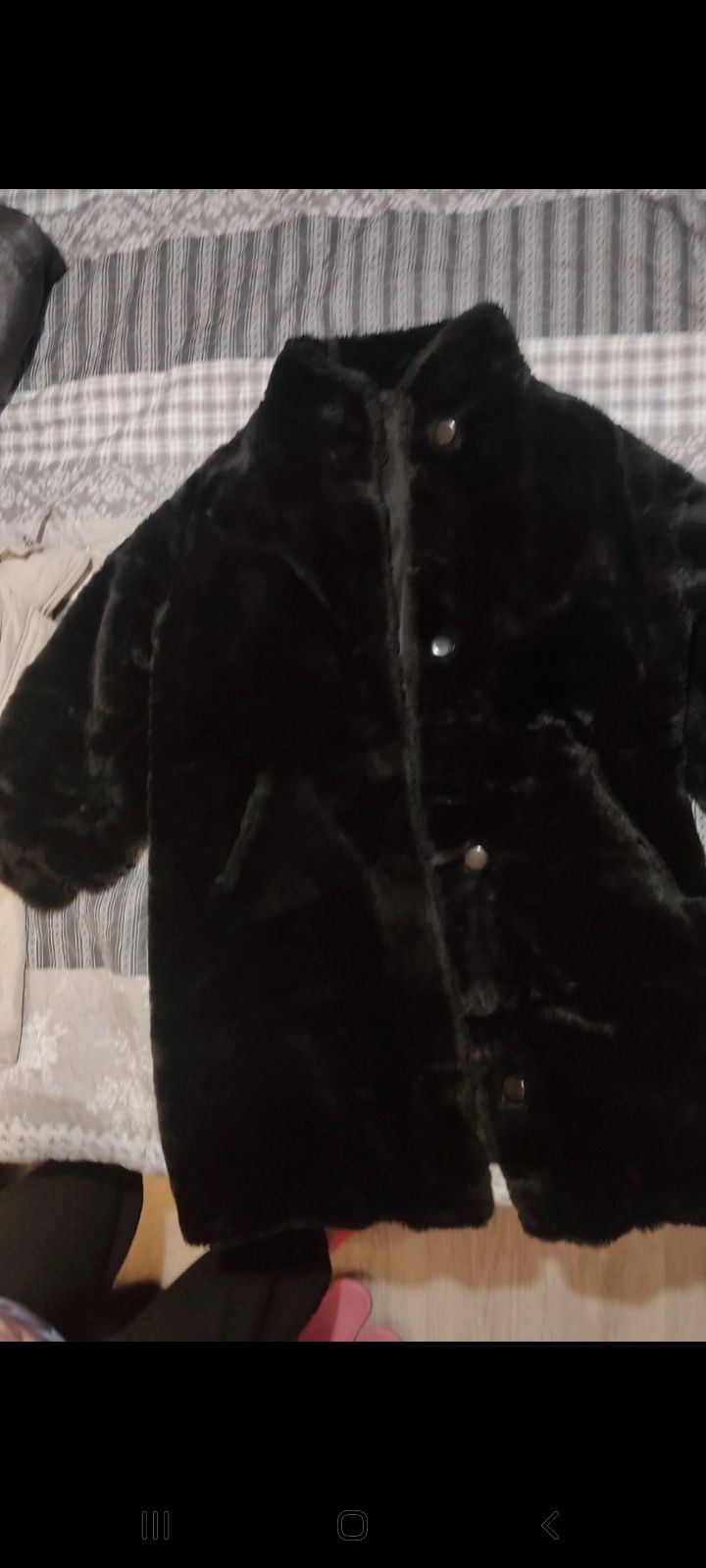 Dwustronny płaszczyk z futerkiem XL