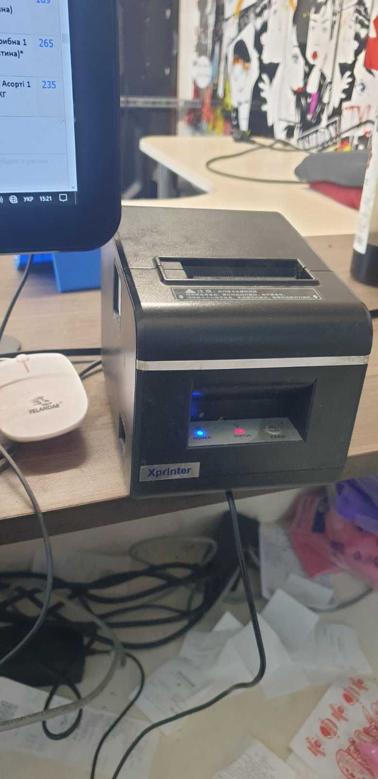 Комплект POS системи POS-термінал принтер чеків.