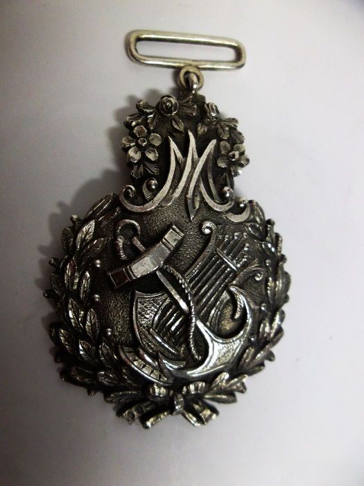 rara antiga medalha de honra - Condecoração do Sec. XIX em prata