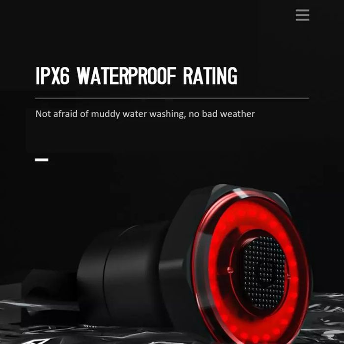 Luz led traseira bicicleta inteligente