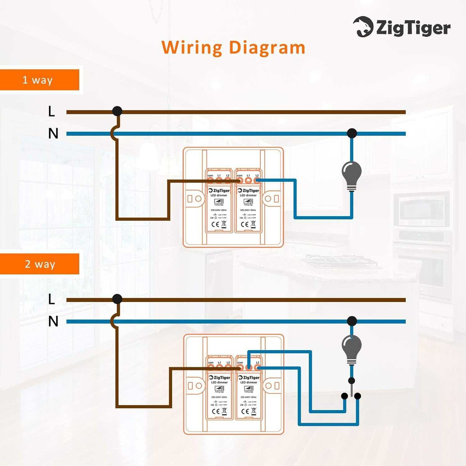 Zigtiger LED Dimmer Switch, Dimmer Switch do ściemnialnych świateł LED