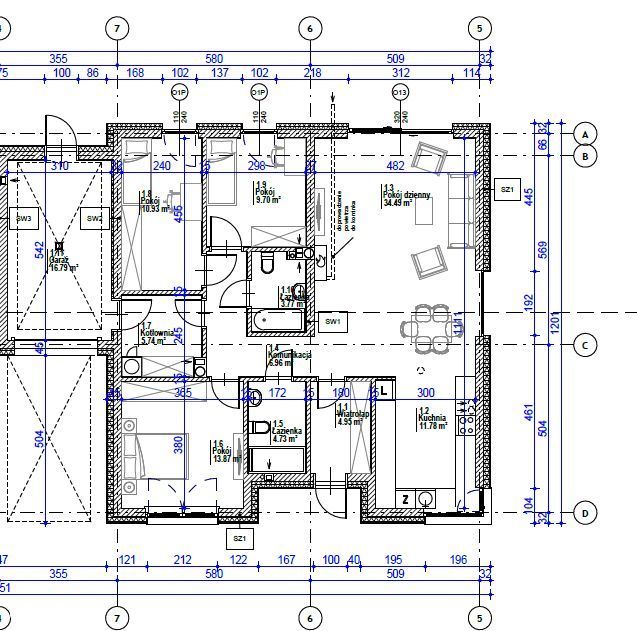 REZERWACJA  Nowy Dom parterowy 120 m2, działka 500 m2