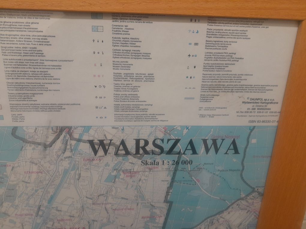 Mapa Warszawy do biura,pokoju