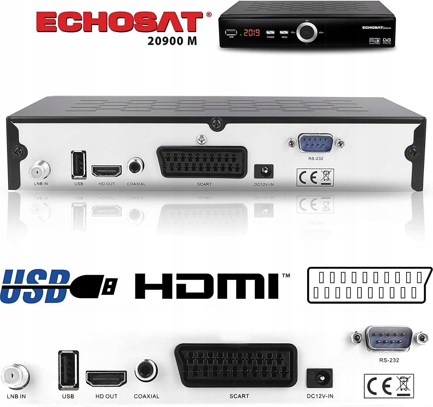 Dekoder Tuner Dvb-S/S2 Hd-Line Echosat 20900 M Pro