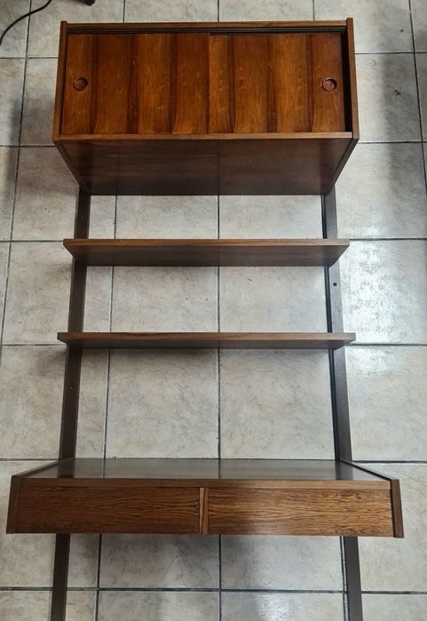 Regał ścienny,modułowy z biurkiem ,palisander,Dania lata 60,vintage