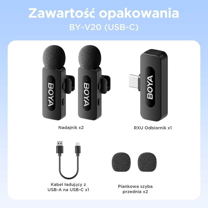 Mikrofon dynamiczny BOYA BY-V20 krawatowy