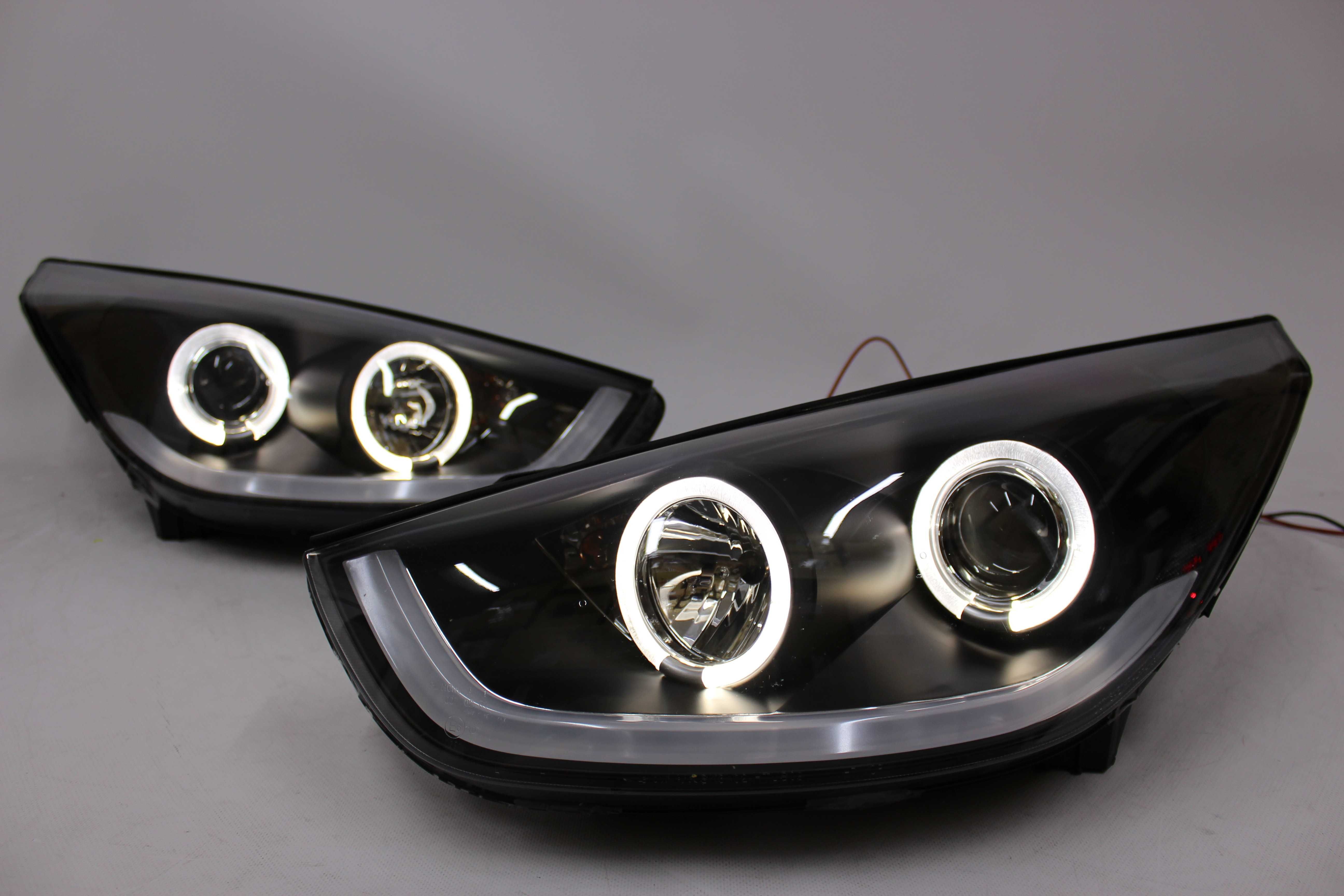 Lampy przednie przód HYUNDAI TUCSON IX35 10-13 LED BLACK RINGI IGŁA