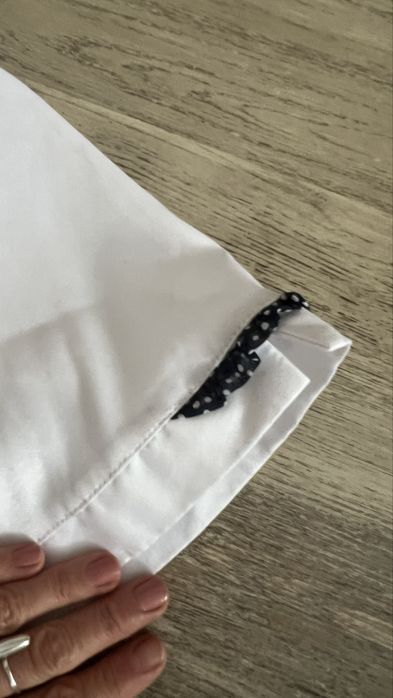 bluzka damsja tetro xxl biala z granatowymi wstawkami lato