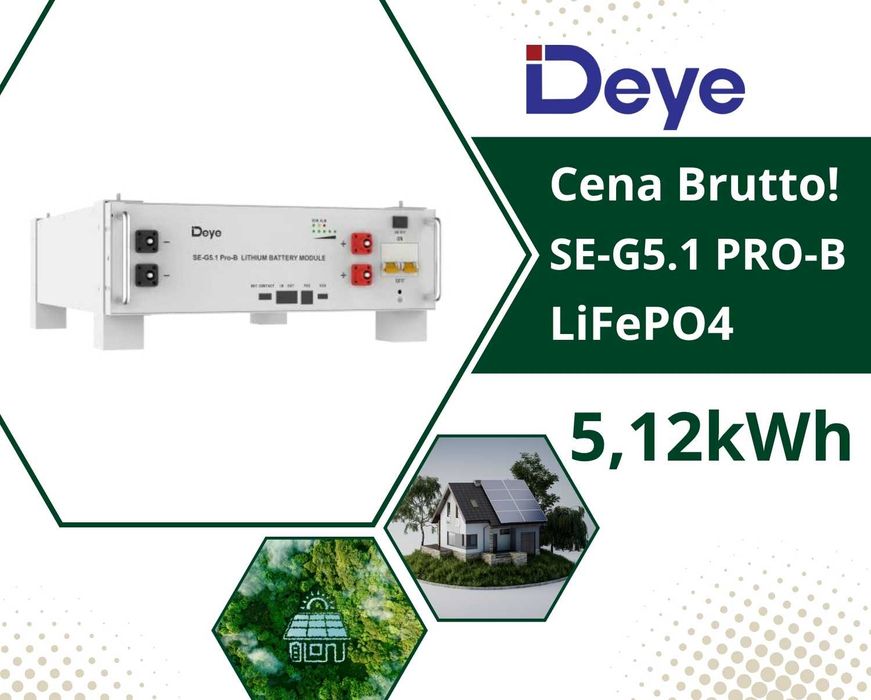 Magazyn Energii Deye 5,12kWh SE-G5.1 PRO-B LiFePO4 Niskonapięciowy BMS