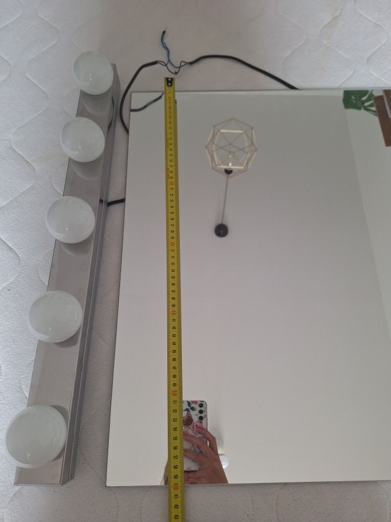 Ikea Komplet lustro i lampy ledsjo oświetlenie toaletki