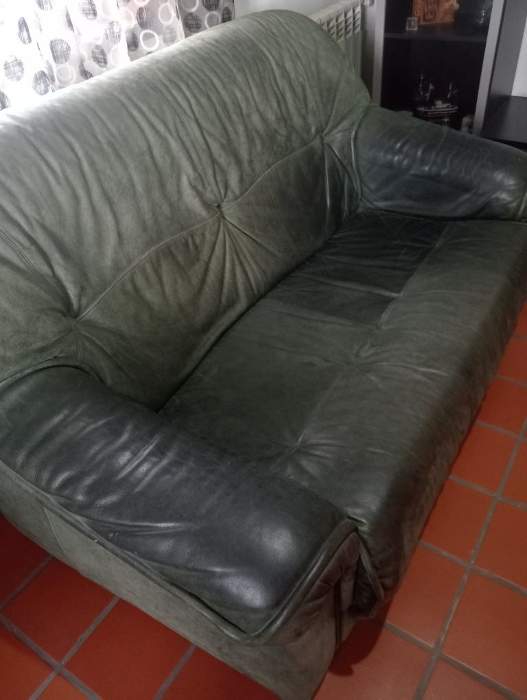 Sofá em pele 2 lugares