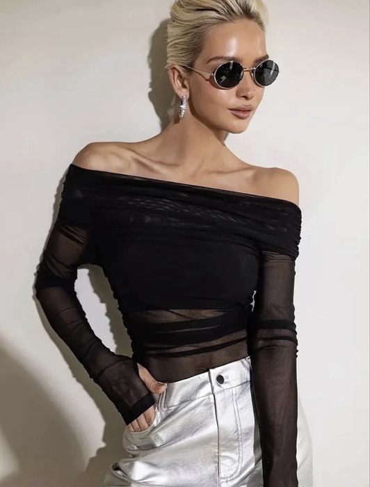 Кофта сітка чорна