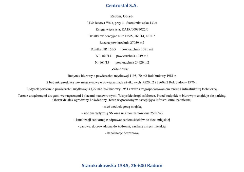 Atrakcyjna nieruchomość z dwiema halami, biurowcem oraz portiernią