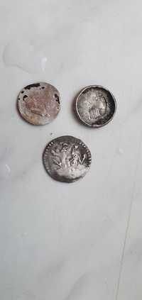 Trzy stare monety sredniowiecze srebrne