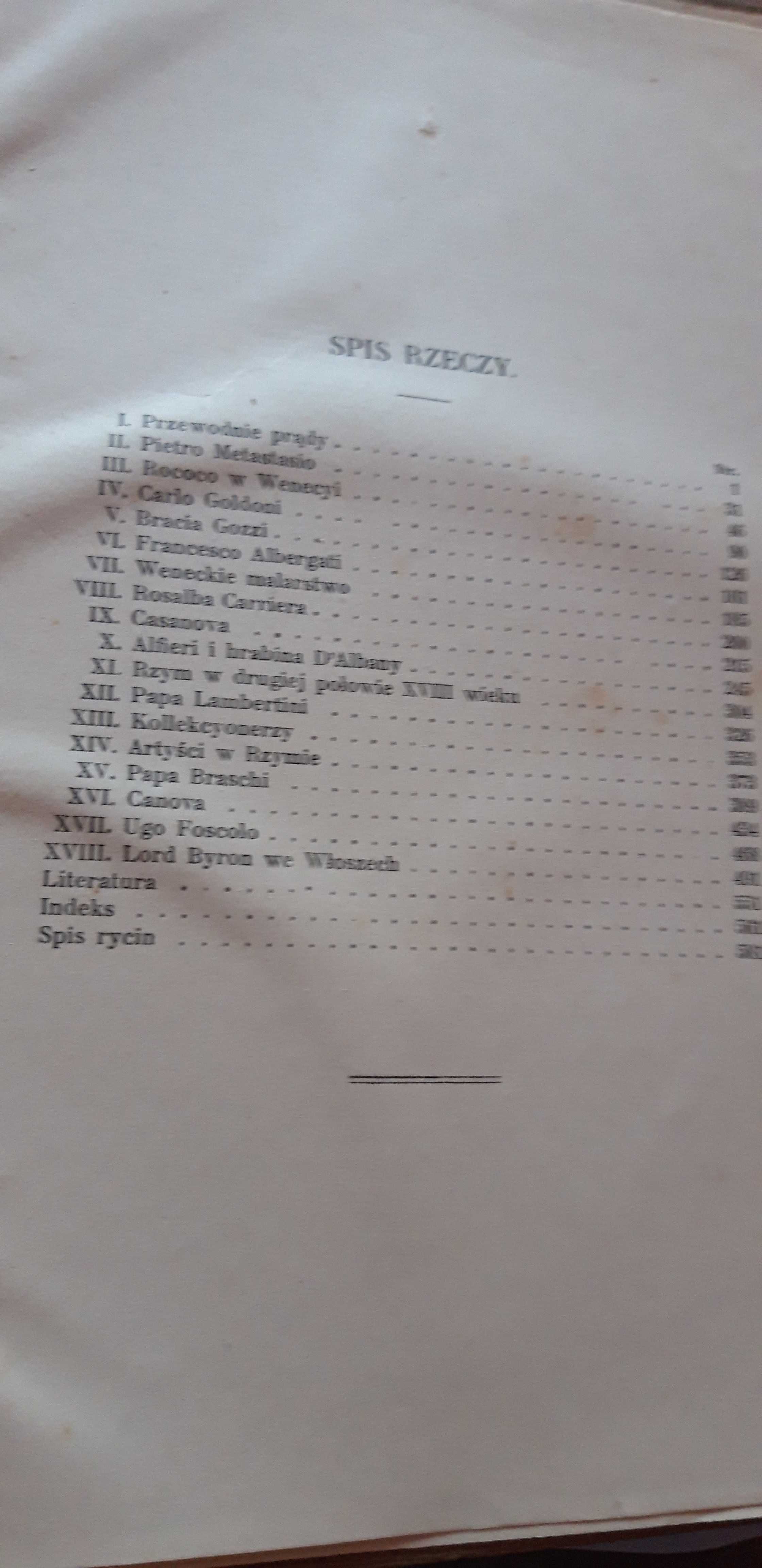 ROKOKO we Włoszech - Chłedowski- 1915, ilustr., opr  sygn..Puget
