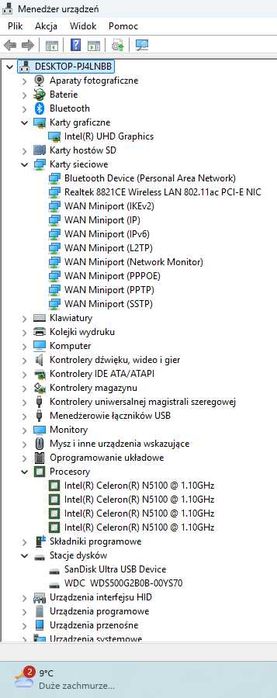 Laptop  Intel 11gen. 500Gb ssd m.2, 8 Gb ddr4 , 17,3 cale + ładowarka