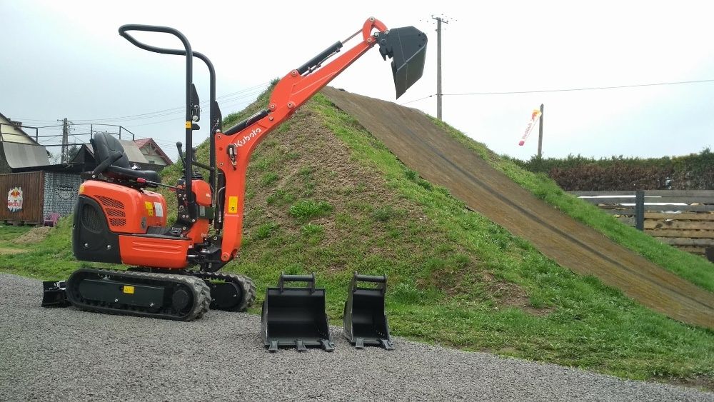 Minikoparka Kubota KX008 - Wynajem Mikro-koparka 1000kg prace ziemne