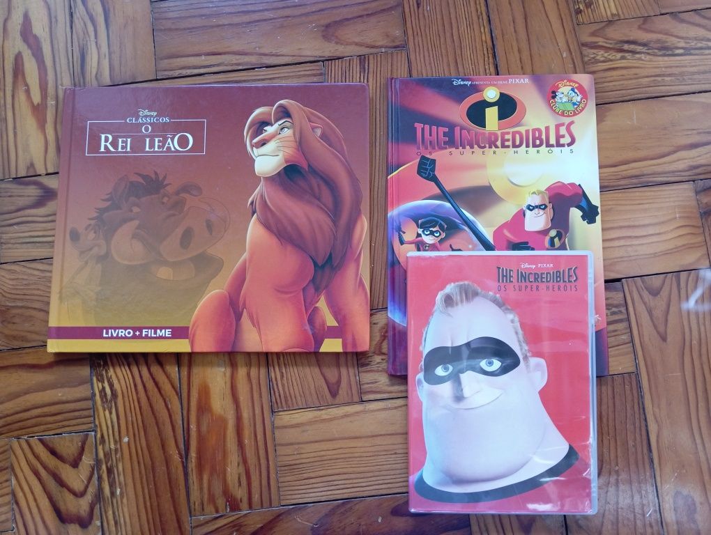 Livros Disney com os DVDs originais