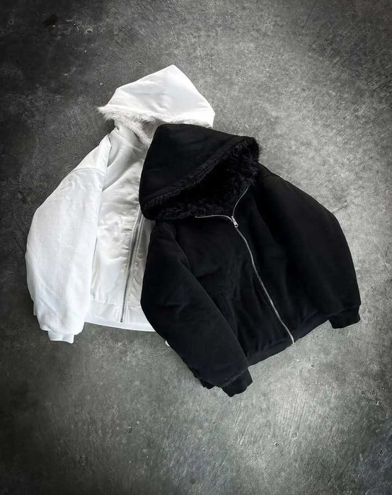 Fur 2 side Zip-Hoodie | Меховая двустронняя зипка куртка утепленная