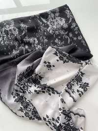 Шикарный большой женский шёлковый шарф палантин натуральный шёлк