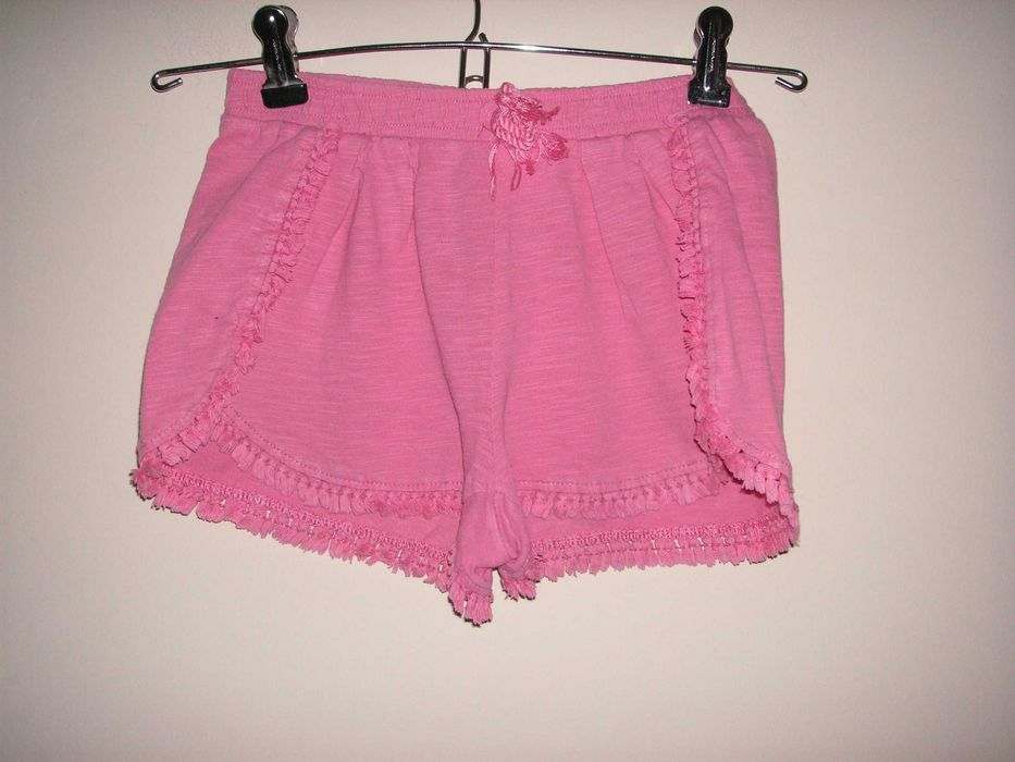 Calções Algodão Zara T/6 e Ganga Pink Rabbit T7/8  - Menina